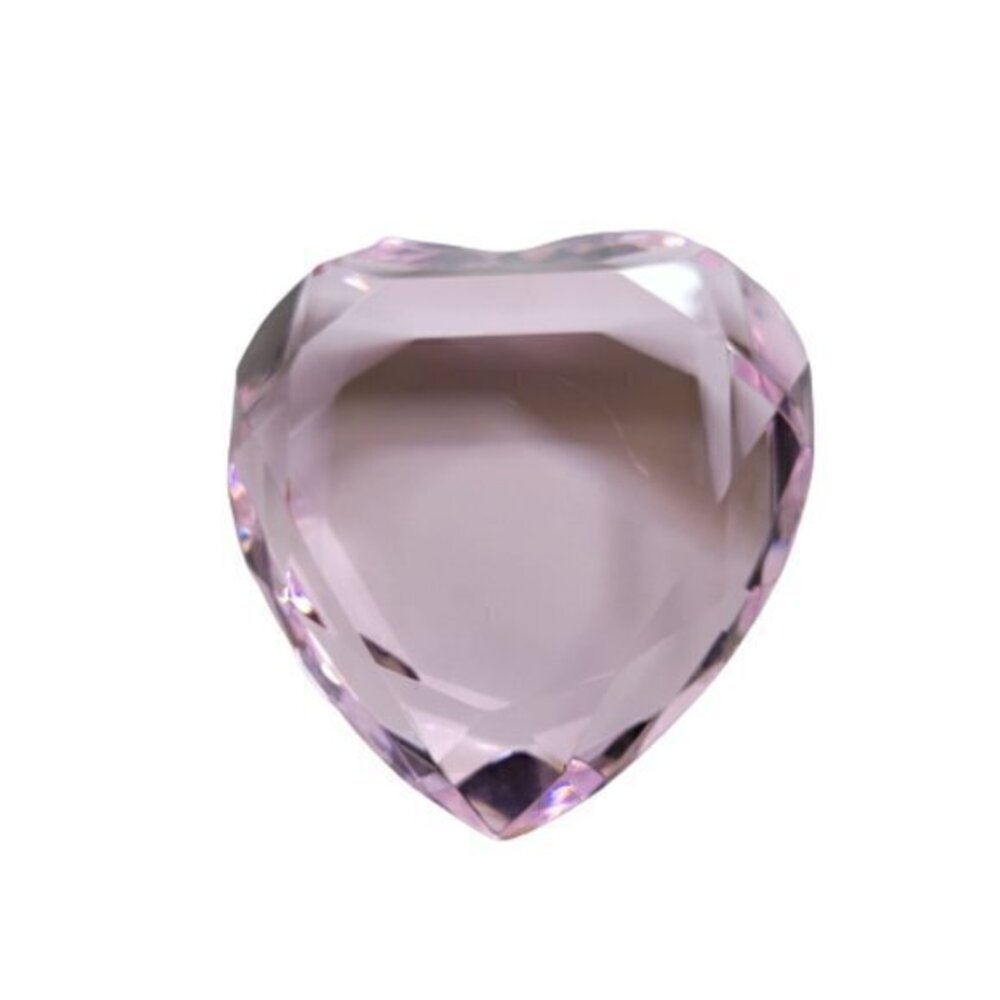 Vintage Rosenthal Pink Crystal Faceted Handcrafted Heart in Original Box